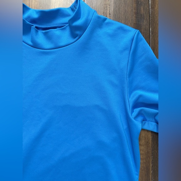 Junior size XL Champion Blue Mock Neck Long Sleeve Shirt Athletic Top - Picture 3 of 10